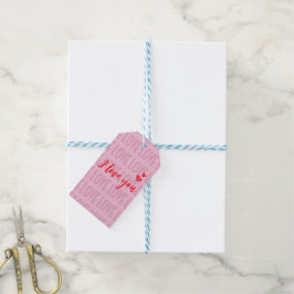 Modern Pink I Love You Valentinstag   Geschenkanhänger