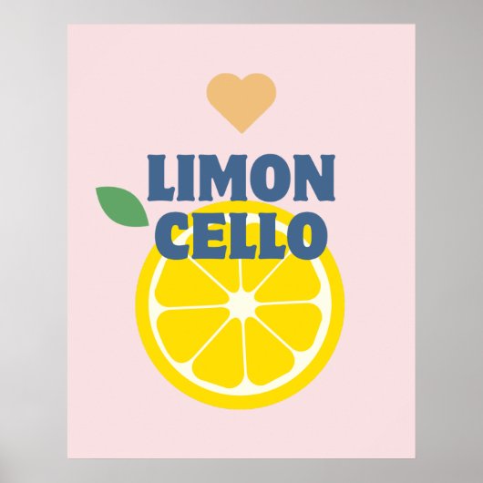 Modern Pink Italian Lemons Limoncello Bar Poster (Vorne)