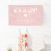 Modern Pink it's a girl Baby Shower Banner (Insitu)