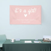 Modern Pink it's a girl Baby Shower Banner (Messeveranstaltung)