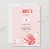 Modern Pink Kids Bowling Birthday Party Einladung (Vorderseite)