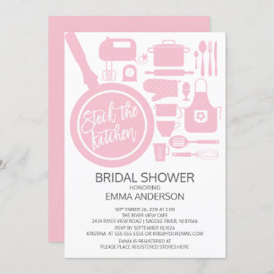 Modern Pink Kitchen Bridal Dusche Einladung