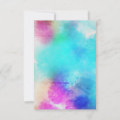 Modern Pink Leaf Wasserfarbe Hochzeitsempfang Einladung (Rückseite)