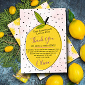 Modern Pink Lemonade 1. Geburtstag Dankeskarte