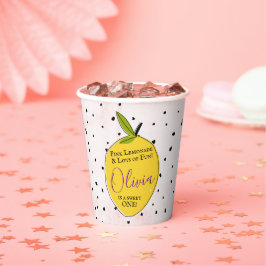 Modern Pink Lemonade 1. Geburtstag Pappbecher