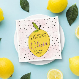 Modern Pink Lemonade 1. Geburtstag Serviette