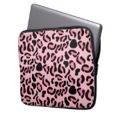 Modern Pink Leopard Pattern Animal Laptopschutzhülle (Vorderseite Links)