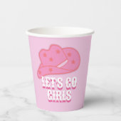 Modern Pink Let's Go Girls Cowboy Hat Rodeo Pappbecher (Vorderseite)