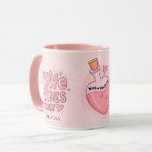 Modern Pink Love Vibes Only Love Position Name Tasse (Vorderseite Links)