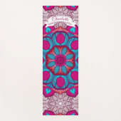 Modern Pink Mandala Personalisiertes Geschenk Yogamatte (Vorderseite)