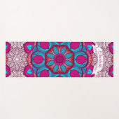 Modern Pink Mandala Personalisiertes Geschenk Yogamatte (Vorderseite (Horizontal))