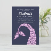 Modern Pink Mermaid zum Geburtstag Einladung (Stehend Vorderseite)