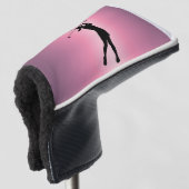 Modern Pink Metallic Look Lady Golfer Custom Name Golf Headcover (3/4 Vorderseite)