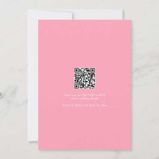 Modern Pink Minimal Save The Date (Rückseite)