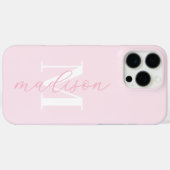 Modern Pink Minimalistisch Script Monogram Case-Mate iPhone Hülle (Rückseite (Horizontal))