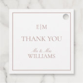 Modern Pink Monogram Vielen Dank Script Wedding Geschenkanhänger (Rückseite)