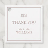 Modern Pink Monogram Vielen Dank Script Wedding Geschenkanhänger (Vorderseite)