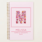 Modern Pink Monogrammed Name Letter M Planer (Vorderseite)