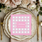 Modern Pink Napkins Personalized Plaid Accent Serviette