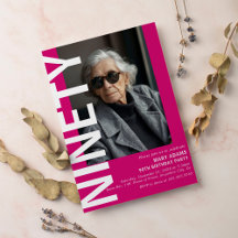 Modern Pink NINETY Foto 90. Geburtstagsparty