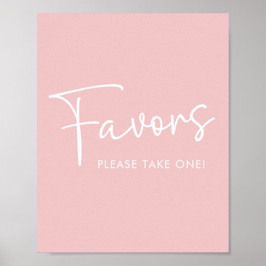 Modern Pink Oh Baby Simple Baby Dusche Gefallen Un Poster (Vorne)