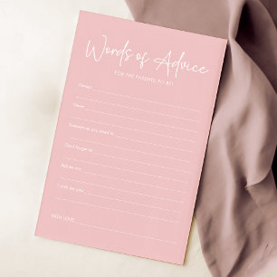 Modern Pink Oh Baby Simple Baby Shower Admin Card