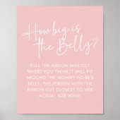 Modern Pink Oh Baby Simple Bly Guessing Game Poster (Vorne)