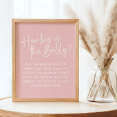 Modern Pink Oh Baby Simple Bly Guessing Game Poster