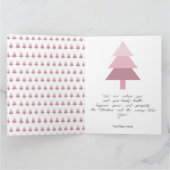 Modern Pink Ombre Christmas Tree Muster Karte (Innenseite)