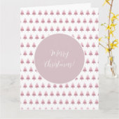 Modern Pink Ombre Christmas Tree Muster Karte (Gelbe Blume)