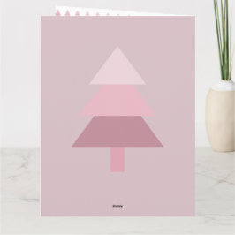 Modern Pink Ombre Christmas Tree Muster Karte