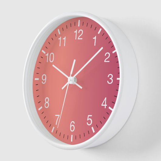 Modern Pink Ombre Uhr (Winkel)