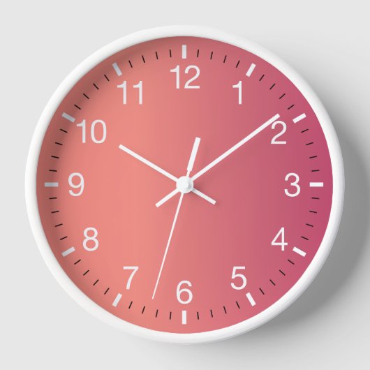 Modern Pink Ombre Uhr (Vorderseite)