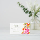 Modern Pink Orange Blumengrün Suite UAWG Online Begleitkarte (Stehend Vorderseite)