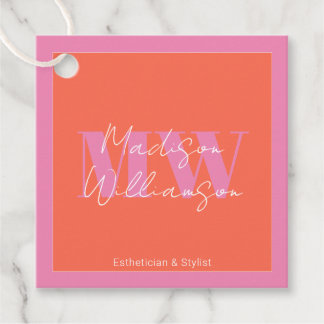 Modern Pink Orange Minimalist Schrift Geschenkanhänger