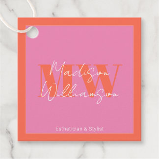 Modern Pink Orange Minimalist Schrift Geschenkanhänger