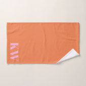 Modern Pink Orange Monogram Initials Personalized Badhandtuch Set (Handtuch)