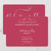 Modern Pink Palentine's Day Party Einladung (Vorne/Hinten)