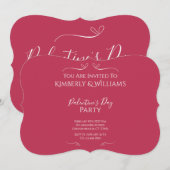Modern Pink Palentine's Day Party Einladung (Vorne/Hinten)