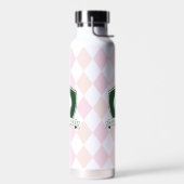 Modern Pink Pattern Green Golfer Name Monogram Trinkflasche (Links)
