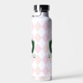 Modern Pink Pattern Green Golfer Name Monogram Trinkflasche (Rechts)