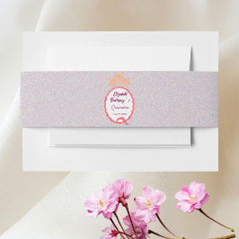 Modern Pink Peach Squiggle Butterflies Quinceañera Einladungsbanderole