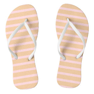 Modern Pink Peach Taffy Striptee Badesandalen