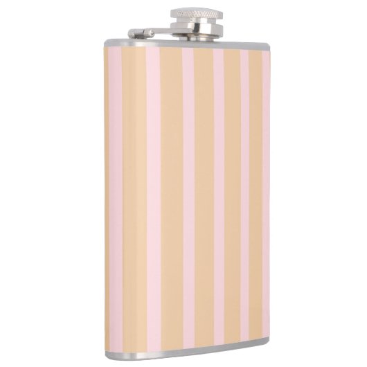 Modern Pink Peach Taffy Striptee Flachmann (Rechts)