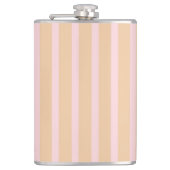 Modern Pink Peach Taffy Striptee Flachmann (Vorderseite)