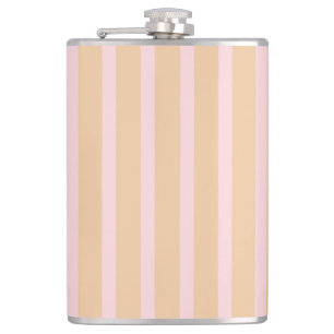 Modern Pink Peach Taffy Striptee Flachmann