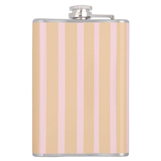 Modern Pink Peach Taffy Striptee Flachmann (Rückseite)