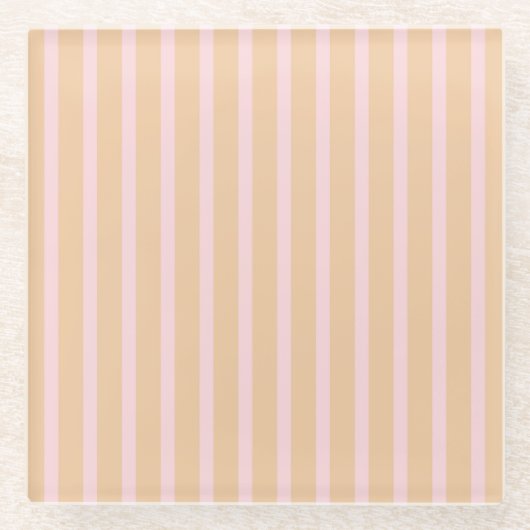 Modern Pink Peach Taffy Striptee Glasuntersetzer (Vorderseite)
