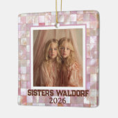 Modern Pink Photo | Sisters Christmas Ornament (Links)