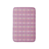 Modern Pink Plaid Bath Mat Badematte (Vorderseite Vertikal)